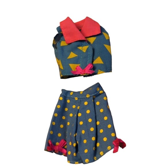 Barbie Great Weekend Fashion Blue Top Shorts Polka Dots Triangle #68014 Vintage - Picture 1 of 8